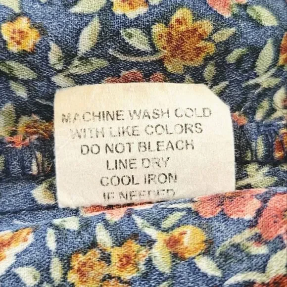 Living Doll Floral Patterned Scoop Neck Tie Long Sleeve Boho Tunic Top Size L - Picture 6 of 6